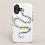 Snake Skeleton - Navy & Gold Palette iPhone Case Gallery Image 1