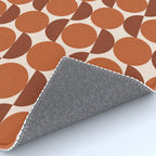 Vintage Mid-century Modern Abstract Geometric Shapes in Burnt Orange Pattern Rug Gallery Image 4