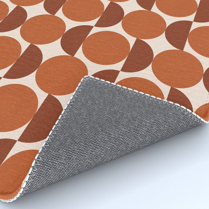 Vintage Mid-century Modern Abstract Geometric Shapes in Burnt Orange Pattern Rug Gallery Image 4