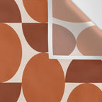 Vintage Mid-century Modern Abstract Geometric Shapes in Burnt Orange Pattern Wall Tapestry Gallery Image 3