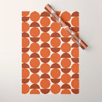 Vintage Mid-century Modern Abstract Geometric Shapes in Burnt Orange Pattern Wrapping Paper Gallery Image 1