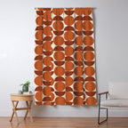 Vintage Mid-century Modern Abstract Geometric Shapes in Burnt Orange Pattern Window Curtain Gallery Image 5