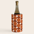 Vintage Mid-century Modern Abstract Geometric Shapes in Burnt Orange Pattern Wine Chiller Gallery Image 1
