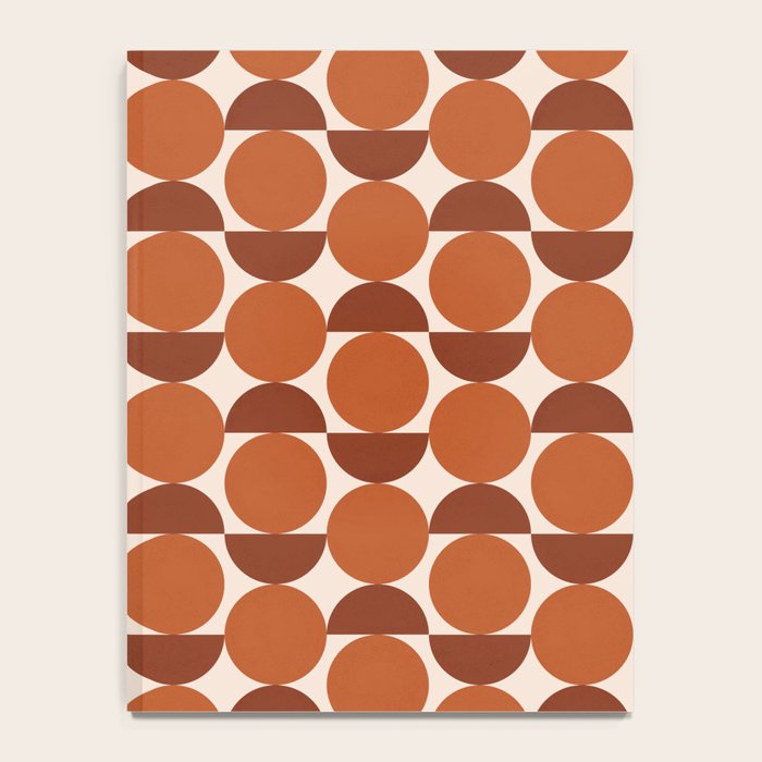 Vintage Mid-century Modern Abstract Geometric Shapes in Burnt Orange Pattern Notebook Gallery Image 4