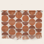 Vintage Mid-century Modern Abstract Geometric Shapes in Burnt Orange Pattern Wall Hanging Gallery Image 1