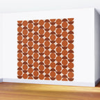 Vintage Mid-century Modern Abstract Geometric Shapes in Burnt Orange Pattern Wall Mural Gallery Image 2
