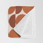 Vintage Mid-century Modern Abstract Geometric Shapes in Burnt Orange Pattern Throw Blanket Gallery Image 3