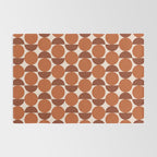 Vintage Mid-century Modern Abstract Geometric Shapes in Burnt Orange Pattern Rug Gallery Image 2