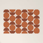 Vintage Mid-century Modern Abstract Geometric Shapes in Burnt Orange Pattern Welcome Mat Gallery Image 1