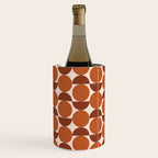 Vintage Mid-century Modern Abstract Geometric Shapes in Burnt Orange Pattern Wine Chiller Gallery Image 2