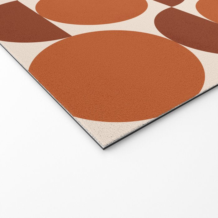Vintage Mid-century Modern Abstract Geometric Shapes in Burnt Orange Pattern Welcome Mat Gallery Image 2