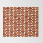 Vintage Mid-century Modern Abstract Geometric Shapes in Burnt Orange Pattern Throw Blanket Gallery Image 2