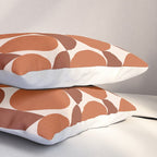 Vintage Mid-century Modern Abstract Geometric Shapes in Burnt Orange Pattern Pillow Sham Gallery Image 3