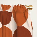 Vintage Mid-century Modern Abstract Geometric Shapes in Burnt Orange Pattern Window Curtain Gallery Image 2