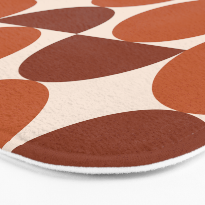 Vintage Mid-century Modern Abstract Geometric Shapes in Burnt Orange Pattern Bath Mat Gallery Image 3