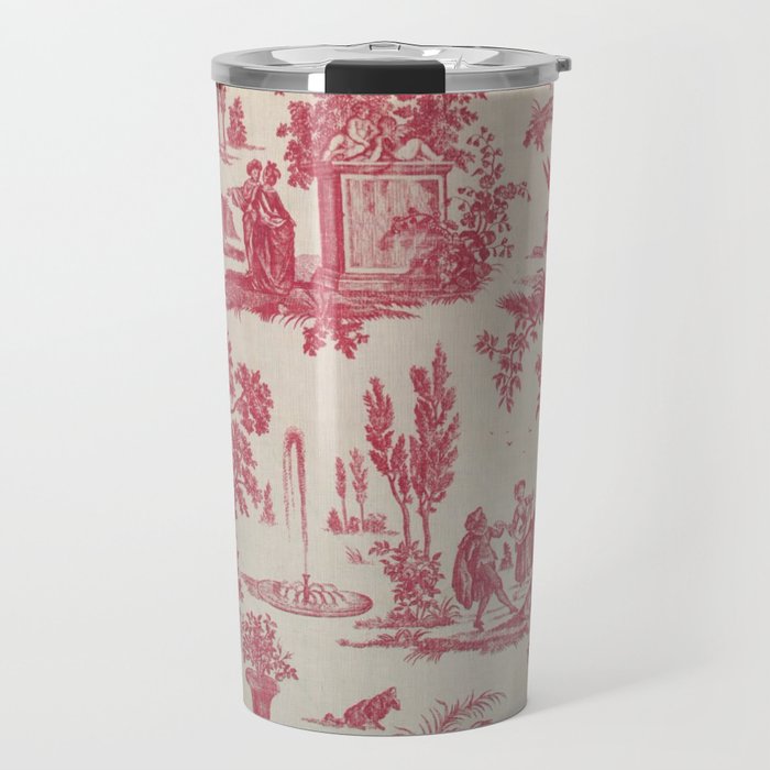 Antique 19th Century Romantic Pastoral French Toile de Jouy Travel Mug Gallery Image 1