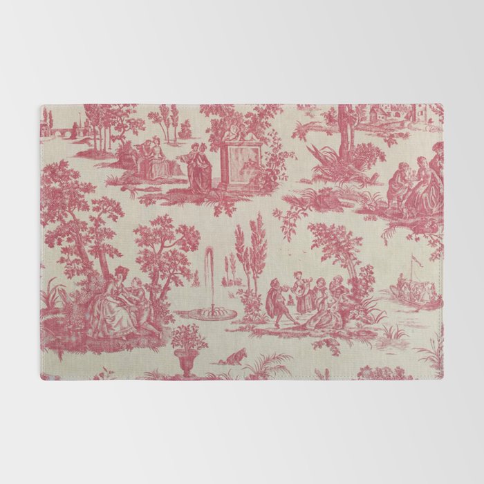 Antique 19th Century Romantic Pastoral French Toile de Jouy Rug Gallery Image 2