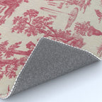Antique 19th Century Romantic Pastoral French Toile de Jouy Rug Gallery Image 4