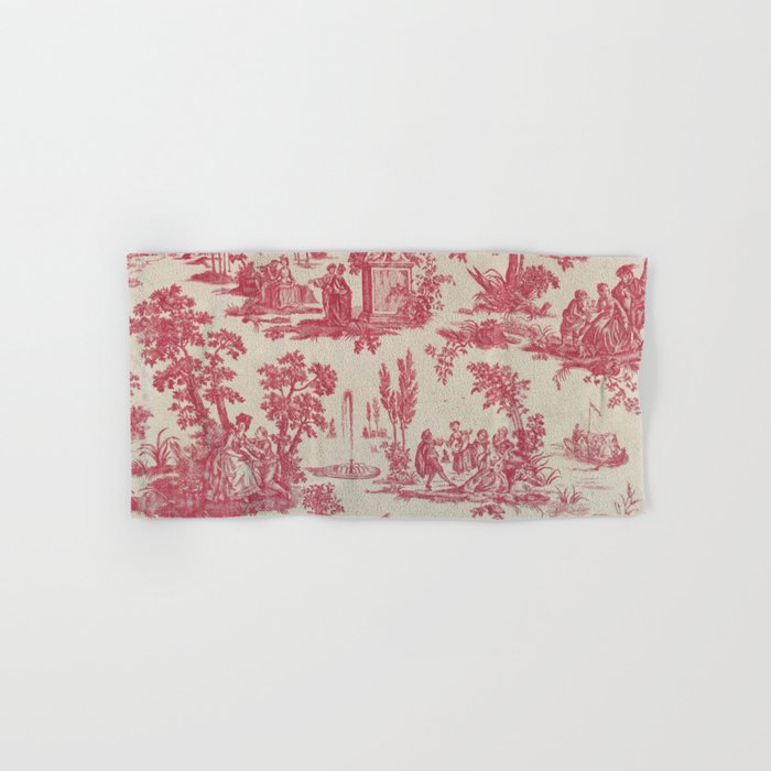 Antique 19th Century Romantic Pastoral French Toile de Jouy Bath Towel Gallery Image 1
