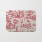 Antique 19th Century Romantic Pastoral French Toile de Jouy Bath Mat Gallery Image 1