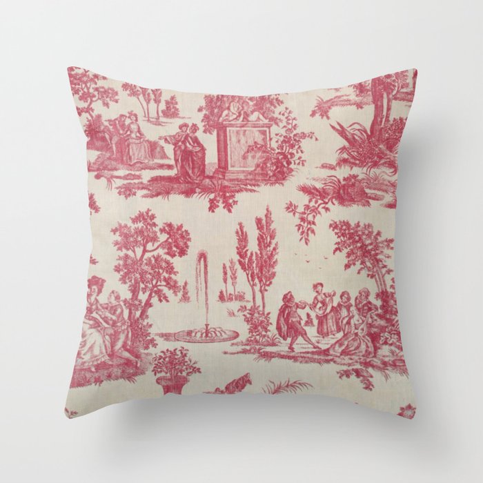Antique 19th Century Romantic Pastoral French Toile de Jouy Throw Pillow Gallery Image 6