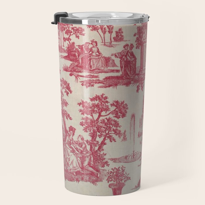 Antique 19th Century Romantic Pastoral French Toile de Jouy Travel Mug Gallery Image 3