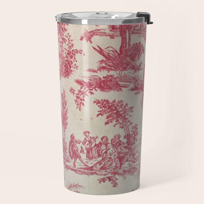 Antique 19th Century Romantic Pastoral French Toile de Jouy Travel Mug Gallery Image 2