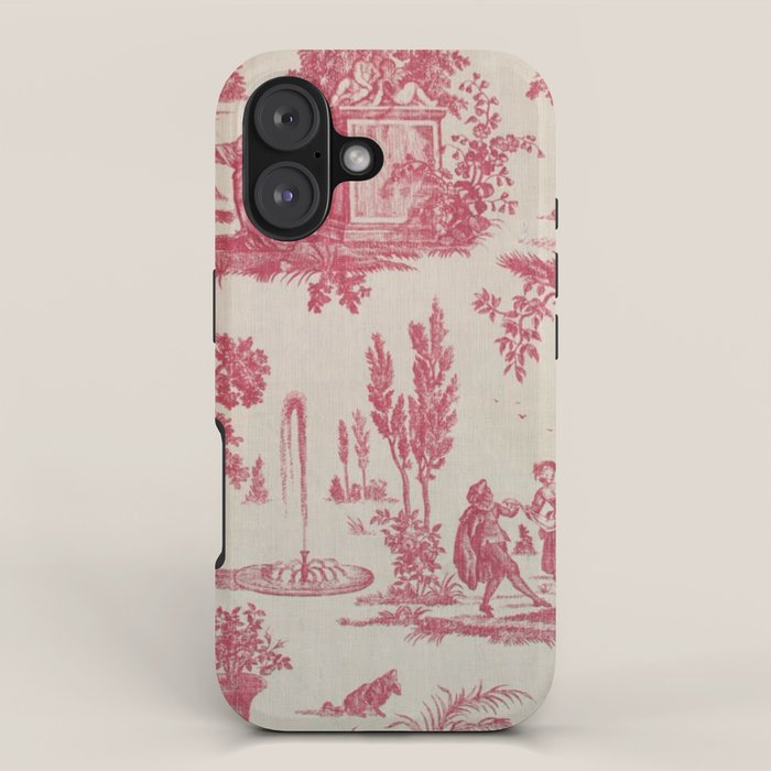 Antique 19th Century Romantic Pastoral French Toile de Jouy iPhone Case Gallery Image 1
