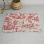 Antique 19th Century Romantic Pastoral French Toile de Jouy Rug Gallery Image 1