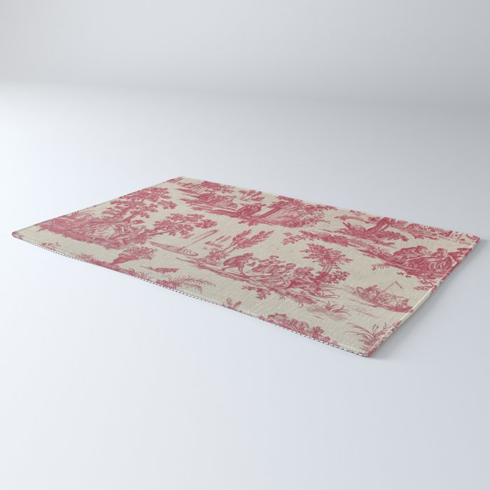 Antique 19th Century Romantic Pastoral French Toile de Jouy Rug Gallery Image 3