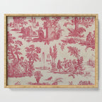 Antique 19th Century Romantic Pastoral French Toile de Jouy Serving Tray Gallery Image 1
