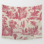 Antique 19th Century Romantic Pastoral French Toile de Jouy Wall Tapestry Gallery Image 4