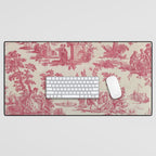 Antique 19th Century Romantic Pastoral French Toile de Jouy Desk Mat Gallery Image 1