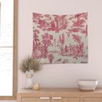 Antique 19th Century Romantic Pastoral French Toile de Jouy Wall Tapestry Gallery Image 2