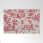 Antique 19th Century Romantic Pastoral French Toile de Jouy Welcome Mat Gallery Image 1