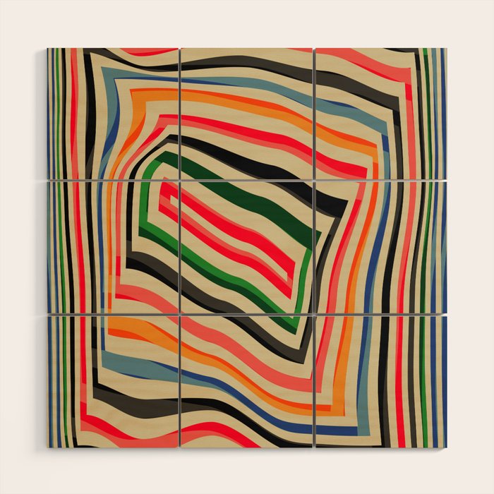 abstract lines Wood Wall Art Gallery Image 1