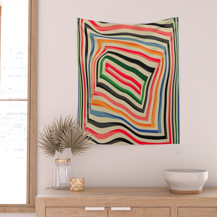 abstract lines Wall Tapestry Gallery Image 2