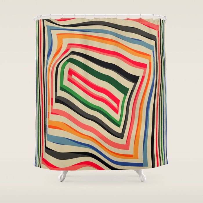 abstract lines Shower Curtain Gallery Image 1