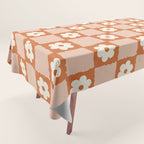 Flower Checker in Burnt Orange  Tablecloth Gallery Image 1