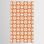 Flower Checker in Burnt Orange  Tablecloth Gallery Image 2