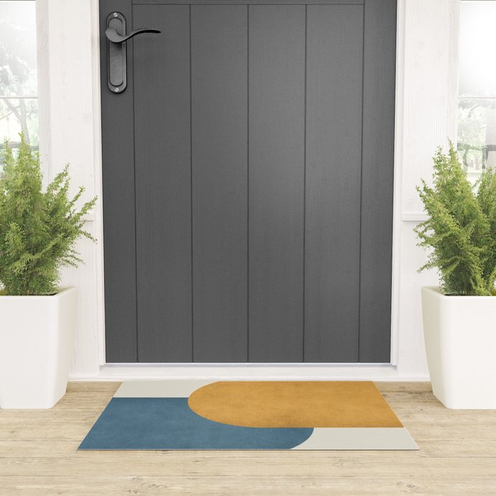 Halfmoon Colorblock - Gold Blue Welcome Mat Gallery Image 3