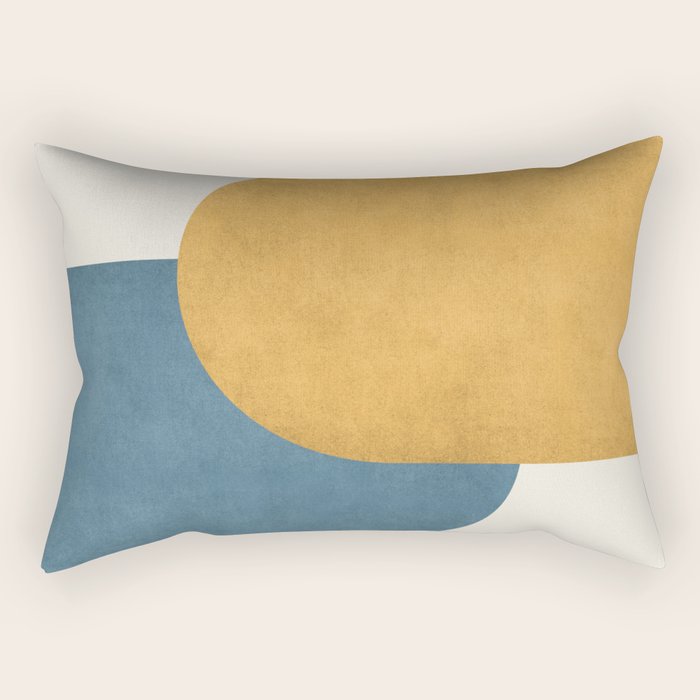 Halfmoon Colorblock - Gold Blue Rectangular Pillow Gallery Image 2