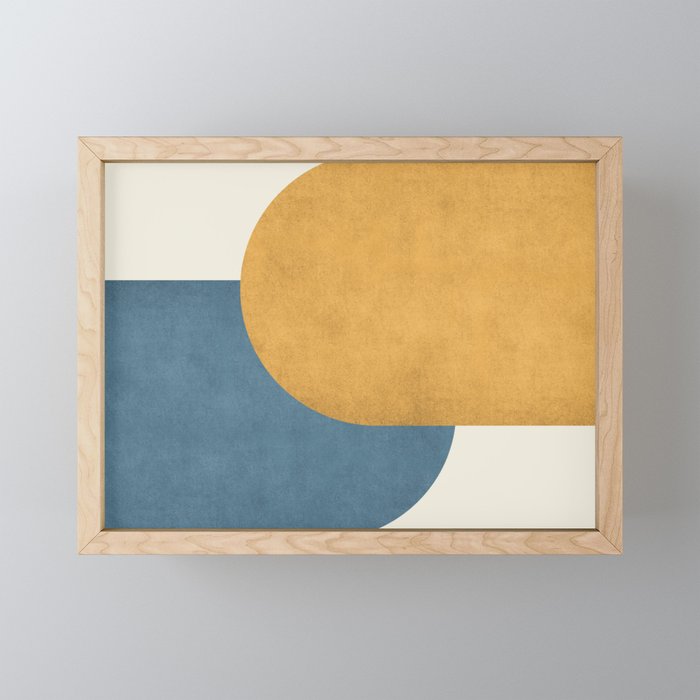 Halfmoon Colorblock - Gold Blue Mini Art Print Gallery Image 1