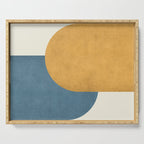 Halfmoon Colorblock - Gold Blue Serving Tray Gallery Image 1