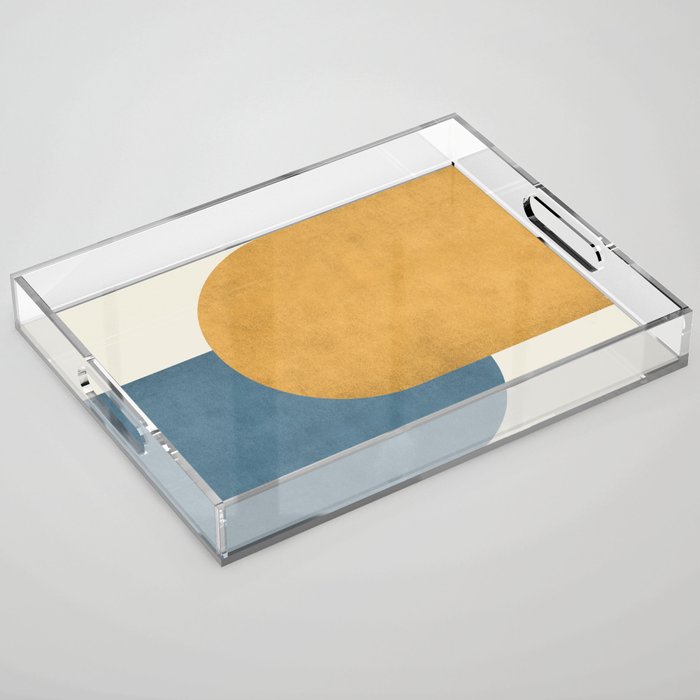 Halfmoon Colorblock - Gold Blue Acrylic Tray Gallery Image 1