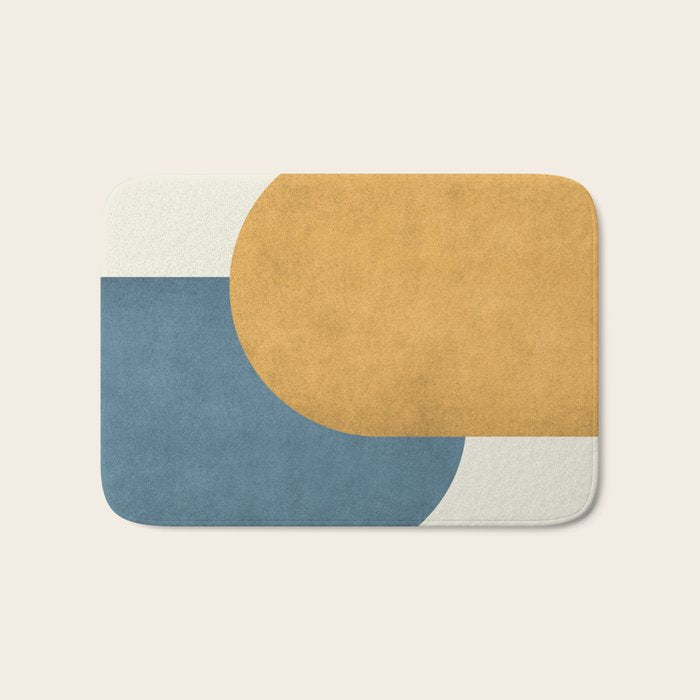 Halfmoon Colorblock - Gold Blue Bath Mat Gallery Image 1