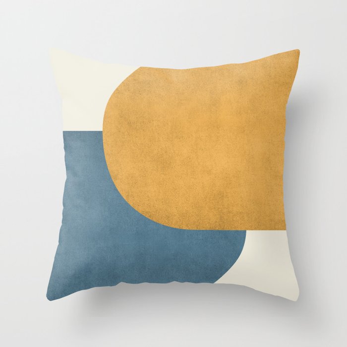 Halfmoon Colorblock - Gold Blue Throw Pillow Gallery Image 6