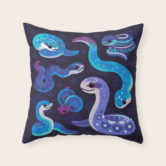 The Year of the Blue Snake Throw Pillow Gallery Image 6