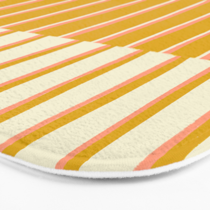 Peach, Tulip & Cream | PATTERN 09: The Retro Edition Bath Mat Gallery Image 3