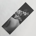 Night Garden Black and White Yoga Mat Gallery Image 1